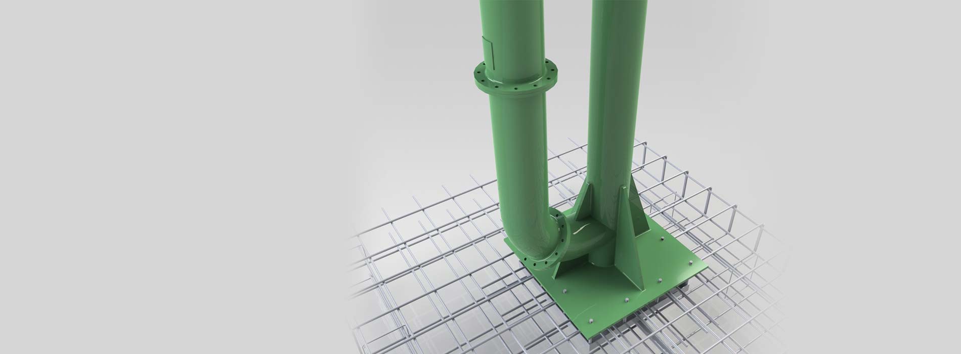 Structural steelwork engineered for a building project